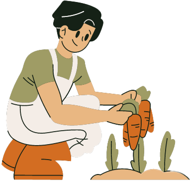 a person harvesting carrots they grew