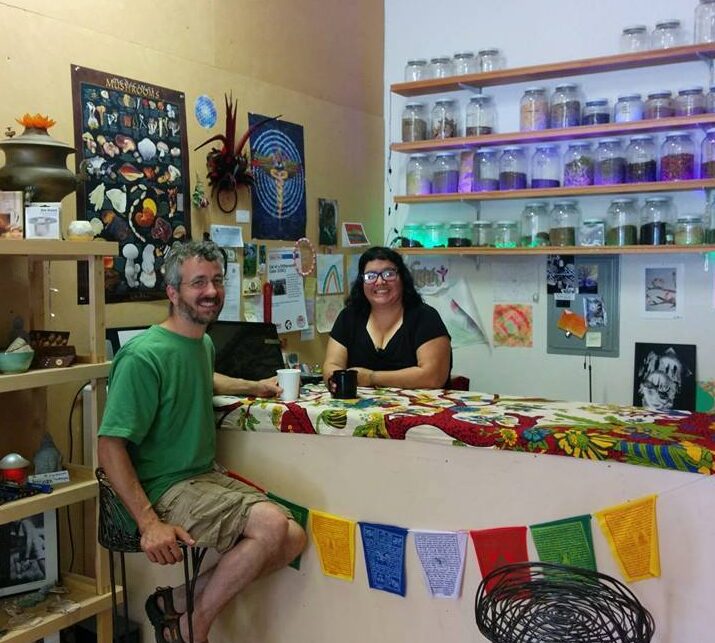 people sitting at a tea bar